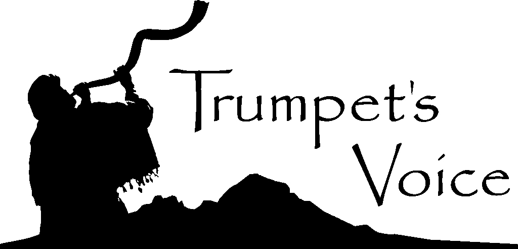 trumpets voice shofar logo black